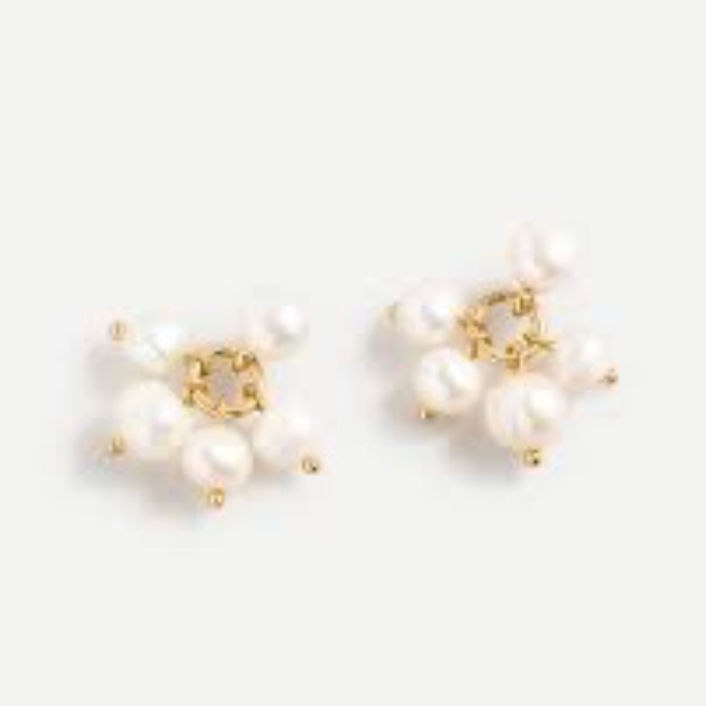 NWT J. Crew Tri-Drop Freshwater Pearl Earrings - Picture 2 of 3